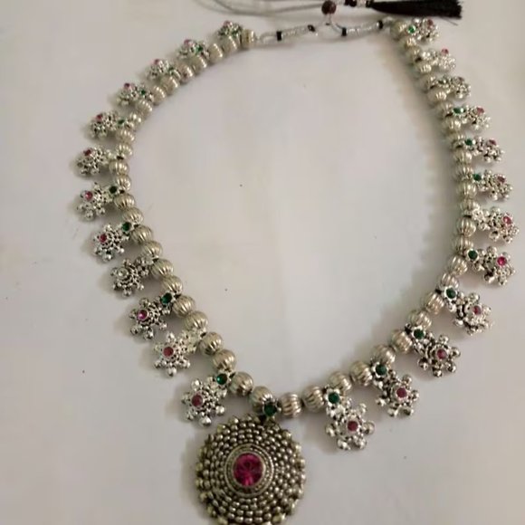 Handmade Jewelry Set, Tribal Ethnic Jewelry Set, Long Pendant Necklace - Picture 7 of 10